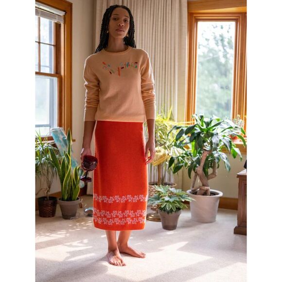 Lingua Franca Oh My Stars Crewneck Embroidered  Sweater Pullover S NEW - Picture 2 of 4